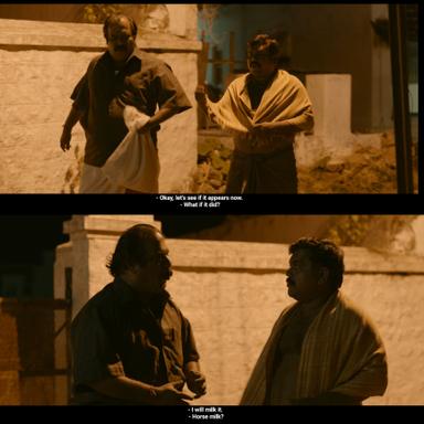 Veeran meme template with Perusu (Munishkanth) with Narayana (Kaali Venkat)