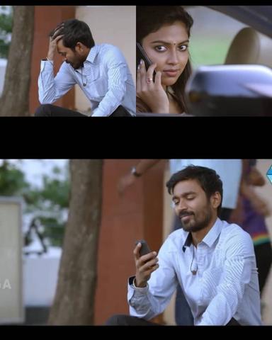 Velaiyilla Pattathari meme template with Raghuvaran (Dhanush) with Shalini (Amala Paul)