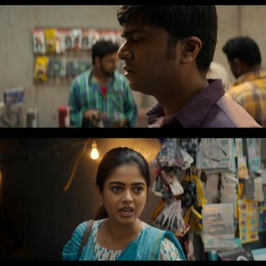 Vendhu Thanindhathu Kaadu meme template with Muthuveeran (Silambarasan) with Paavai (Siddhi Idnani)