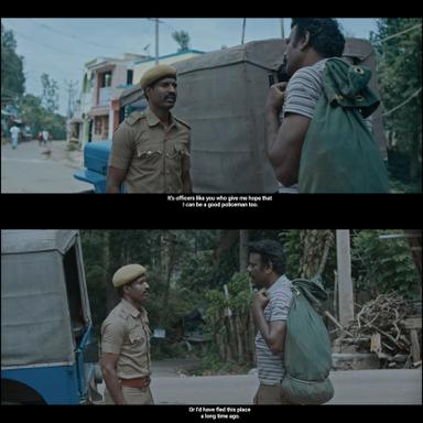 Viduthalai: Part I meme template with Kumaresan (Soori) with Amudhan (Tamizh)