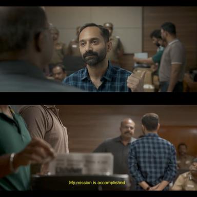 Vikram meme template with Amar (Fahadh Faasil) with Police Chief Jose (Chemban Vinod Jose)