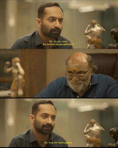 Vikram meme template with Amar (Fahadh Faasil) with Uppiliappan (Santhana Bharathi)