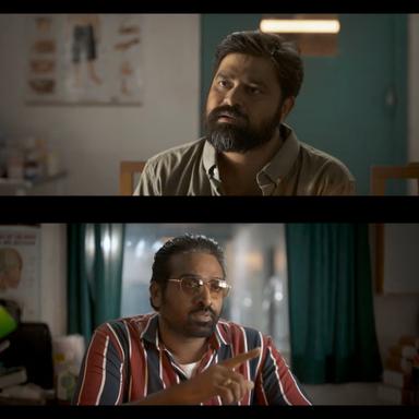 Vikram meme template with Sandhanam (Vijay Sethupathi)