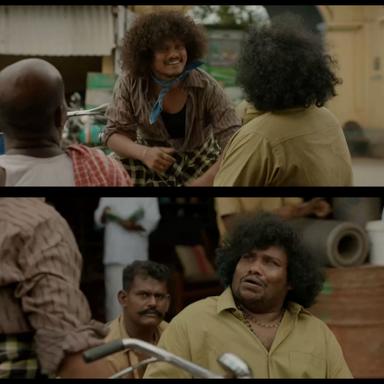 Yaanai meme template with  (Yogi Babu) with  (Pugazh)