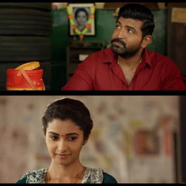 Yaanai meme template with  (Arun Vijay) with  (Priya Bhavani Shankar)