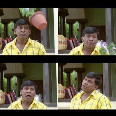 Aanai meme template with  (Arjun Sarja) with  (Vadivelu)