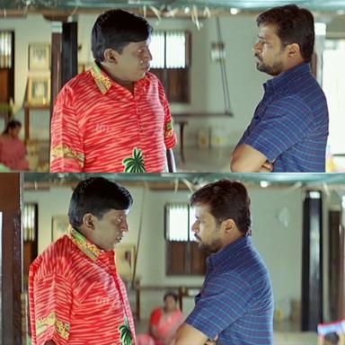 Aanai meme template with  (Arjun Sarja) with  (Vadivelu)