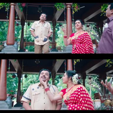 Annaatthe meme template with Mangayarkarasi’s brother (Sathyan Sivakumar) with Mangayarkarasi (Meena)