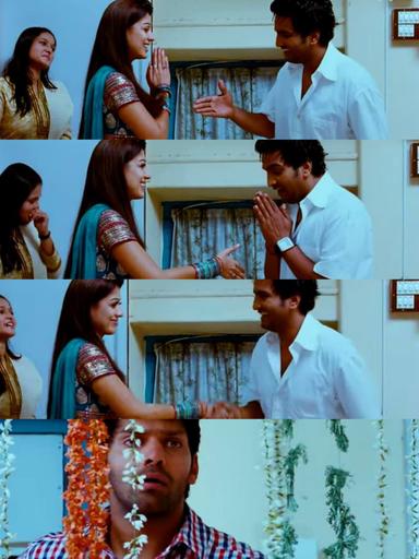 Boss Engira Baskaran meme template with Bhaskaran (Arya) with Nallathambi (Santhanam)