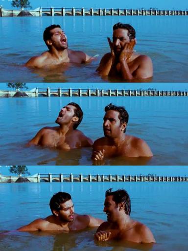 Boss Engira Baskaran meme template with Bhaskaran (Arya) with Nallathambi (Santhanam)