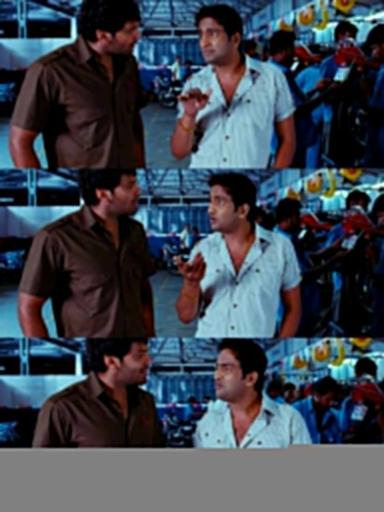 Boss Engira Baskaran meme template with Bhaskaran (Arya) with Nallathambi (Santhanam)