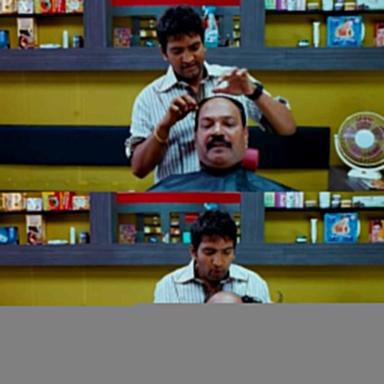Boss Engira Baskaran meme template with Bhaskaran (Arya) with Nallathambi (Santhanam)