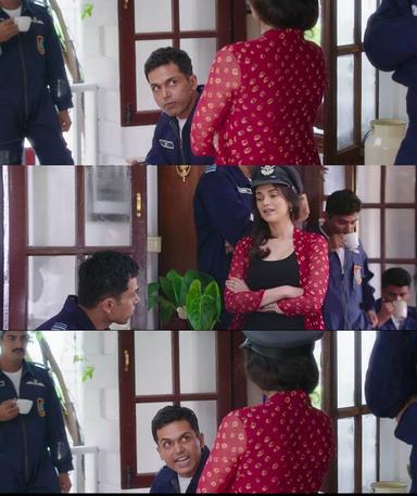 Kaatru Veliyidai meme template with Varun (Karthi) with Dr. Leela (Aditi Rao Hydari)