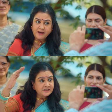 Kasethan Kadavulada meme template with Sharadha (Urvashi)