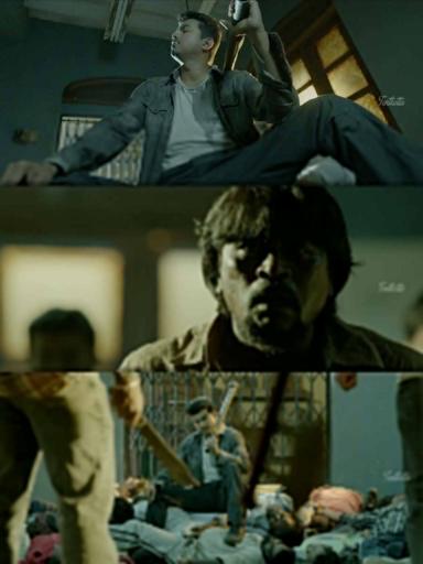 Kaththi meme template with Kathiresan / Jeevanandham (Vijay)