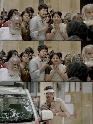 Kaththi meme template with Kathiresan / Jeevanandham (Vijay)