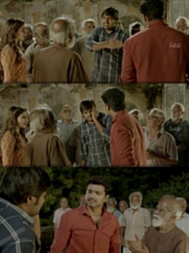 Kaththi meme template with Kathiresan / Jeevanandham (Vijay)