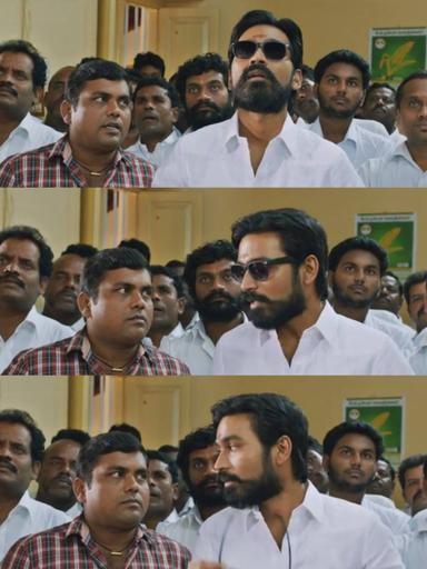 Kodi meme template with Kodi & Anbu (Dhanush) with Rudhra (Trisha Krishnan) with Malathi (Anupama Parameswaran)