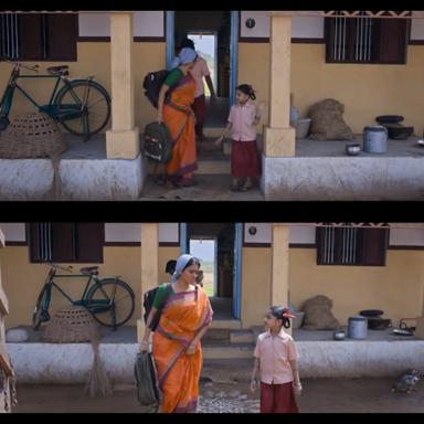 The Great Man meme template with  (Gayathrie Shankar) with Nithya (Manasvi Kottachi)