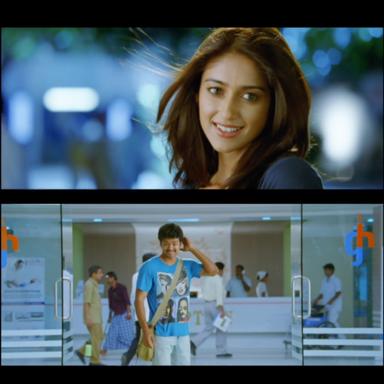 Nanban meme template with Panchavan "Pari" Pariventhan/Kosaksi "Pappu" Pasapugazh (Vijay) with Ria Santhanam (Ileana D'Cruz)