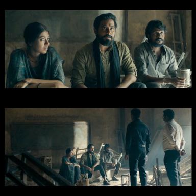 Nenjuku Needhi meme template with Vijayragavan IPS (Udhayanidhi Stalin) with Kumaran (Aari Arjuna)