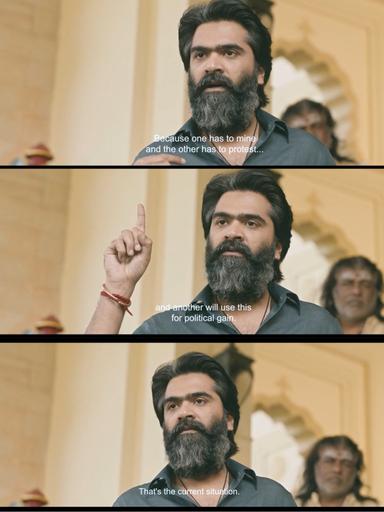 Pathu Thala meme template with AG Ravanan 'AGR' (Silambarasan)