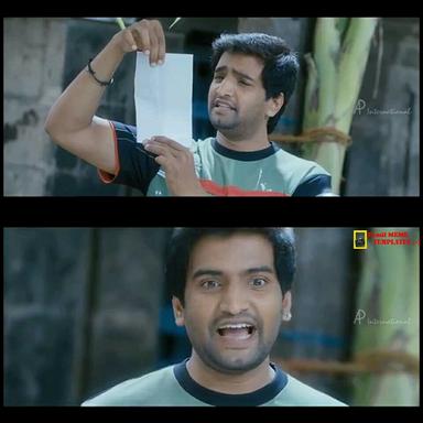 Velayudham meme template with Velayudham (Vijay) with Speed (Santhanam)