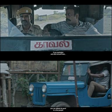Viduthalai: Part I meme template with  (Tamizh) with Kumaresan (Soori)