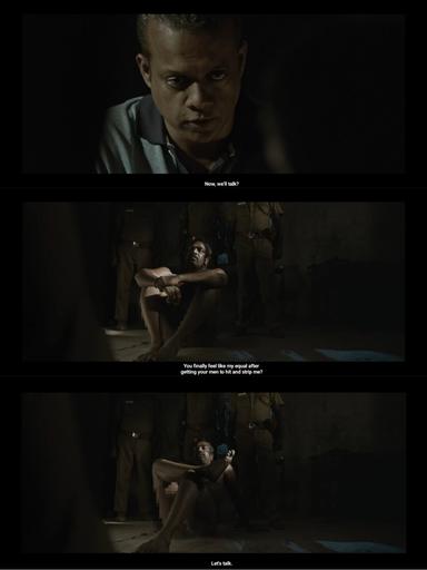 Viduthalai: Part I meme template with Sunil Menon (Gautham Vasudev Menon) with Perumal 'Vaathiyaar' (Vijay Sethupathi)