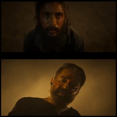 Vikram meme template with Karnan / Arun Kumar Vikram (Kamal Haasan) with Vetti Vagaiyara member (Jaffer Sadiq)