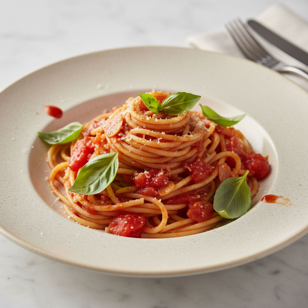 Spaghetti Al Pomodoro E Basilico