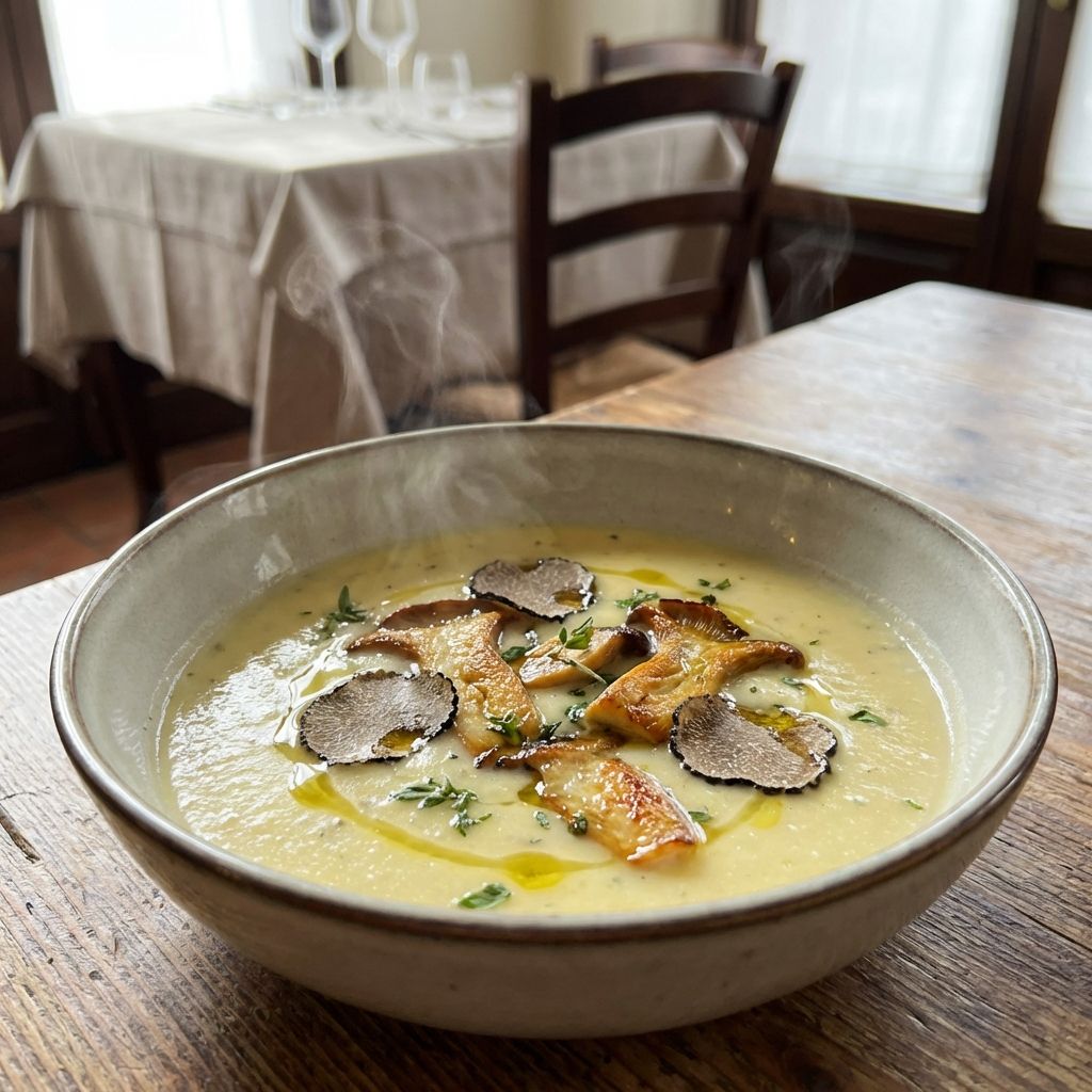 Crema Di Patate Con Tartufo E Cardoncelli Scottati
