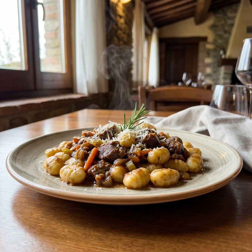 Gnocchetto/pappardella Al Ragù Di Cinghiale
