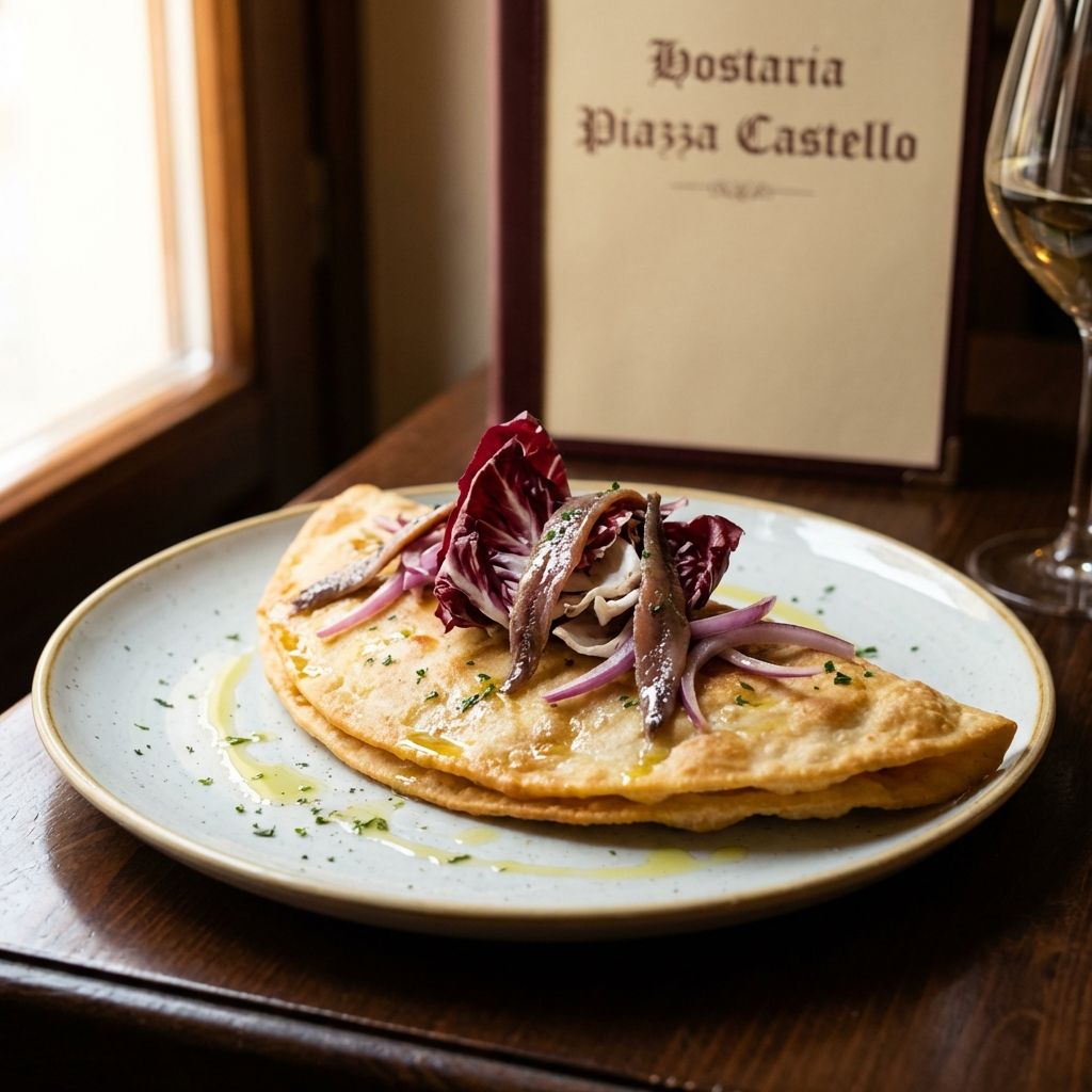 Piadina Fritta Con Alici Marinate