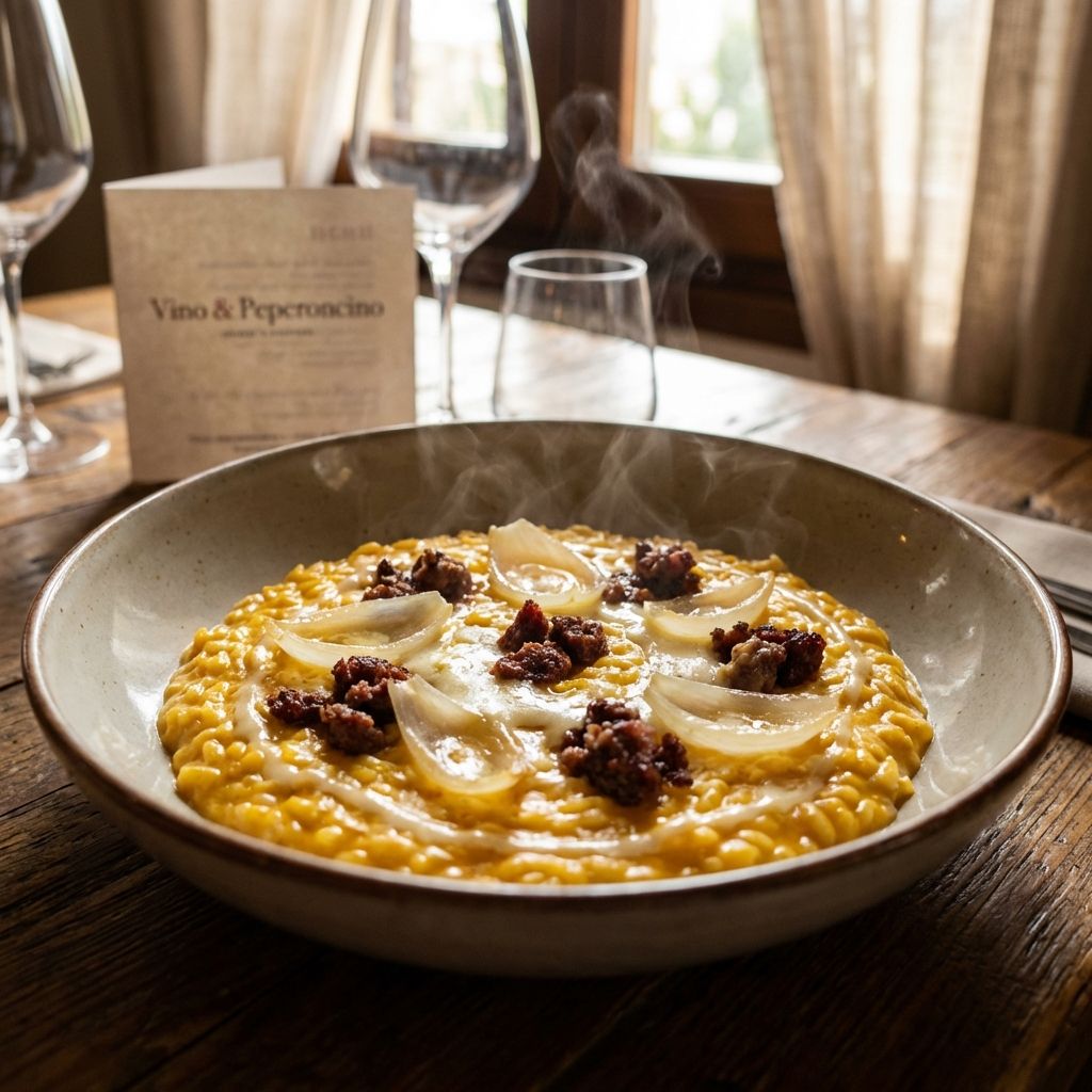 Risotto Calabrese Con Fonduta Di Pecorino Crotonese