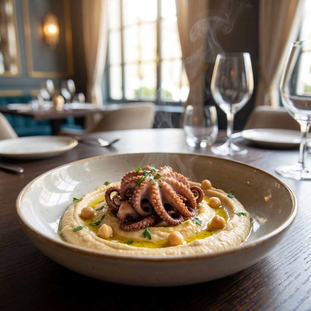 Moscardini Su Hummus Di Ceci