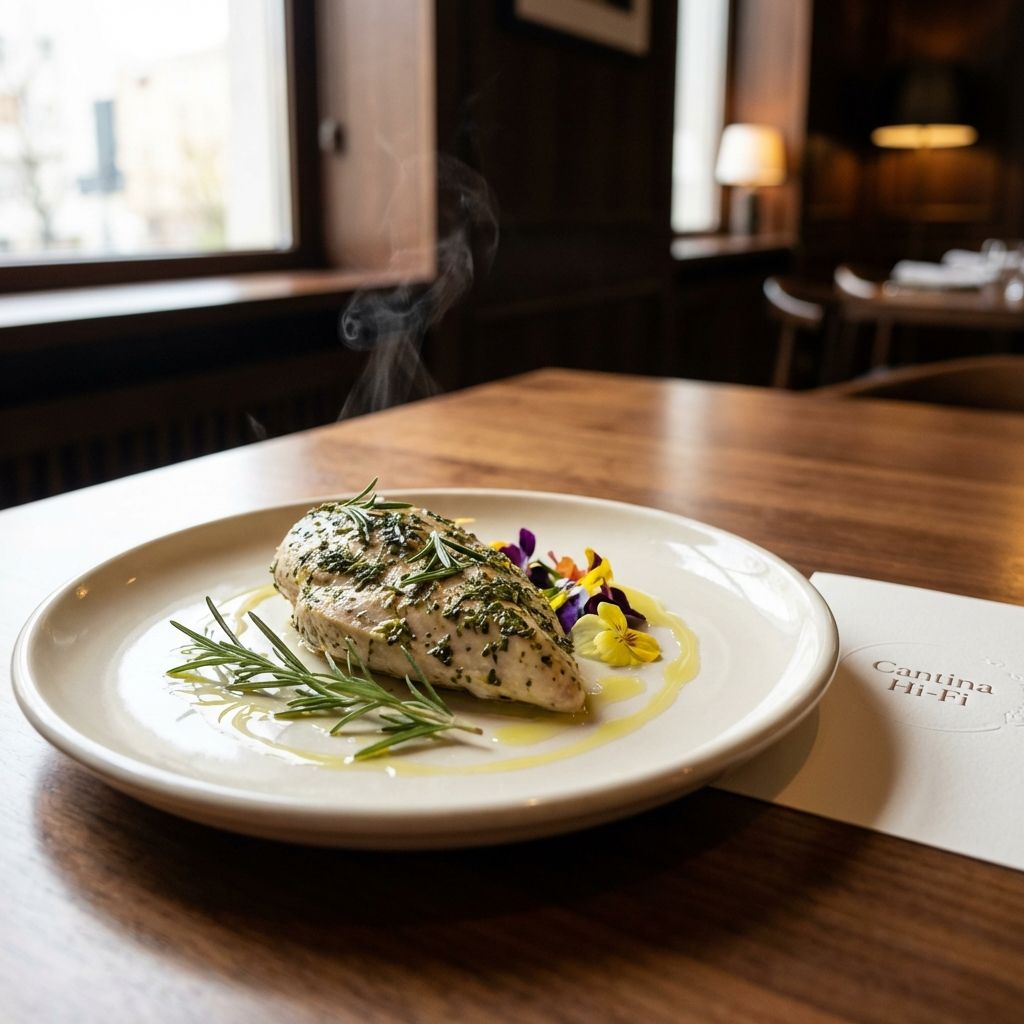 Suprema Di Pollo Marinata Alle Erbe, Cotta A Bassa Temperatura