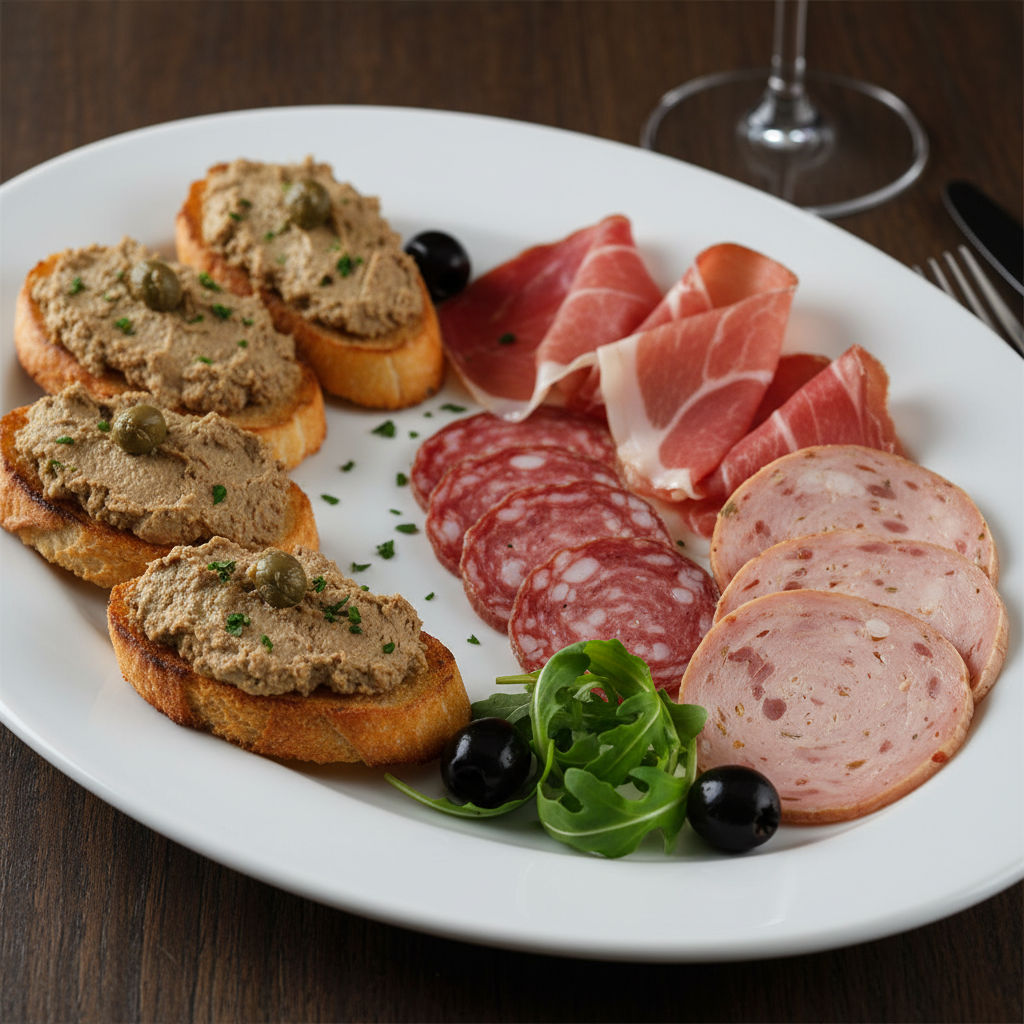 Crostini Neri Con Selezione Di Affettati