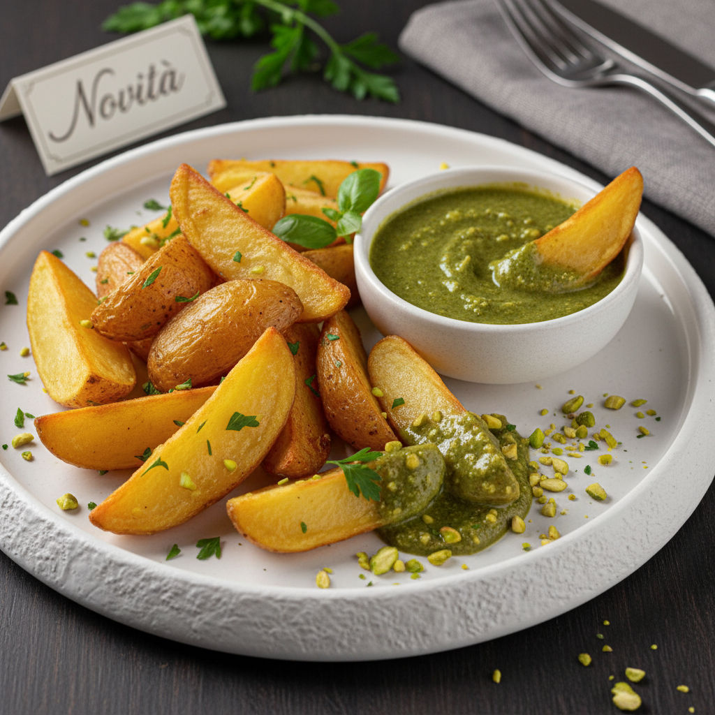 Patate Dipping Con Salsa Al Pistacchio