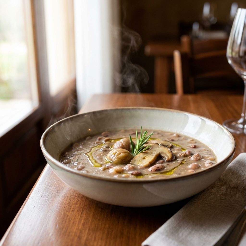 Zuppa Di Castagne, Funghi Porcini E Fagioli Quarantini Igp