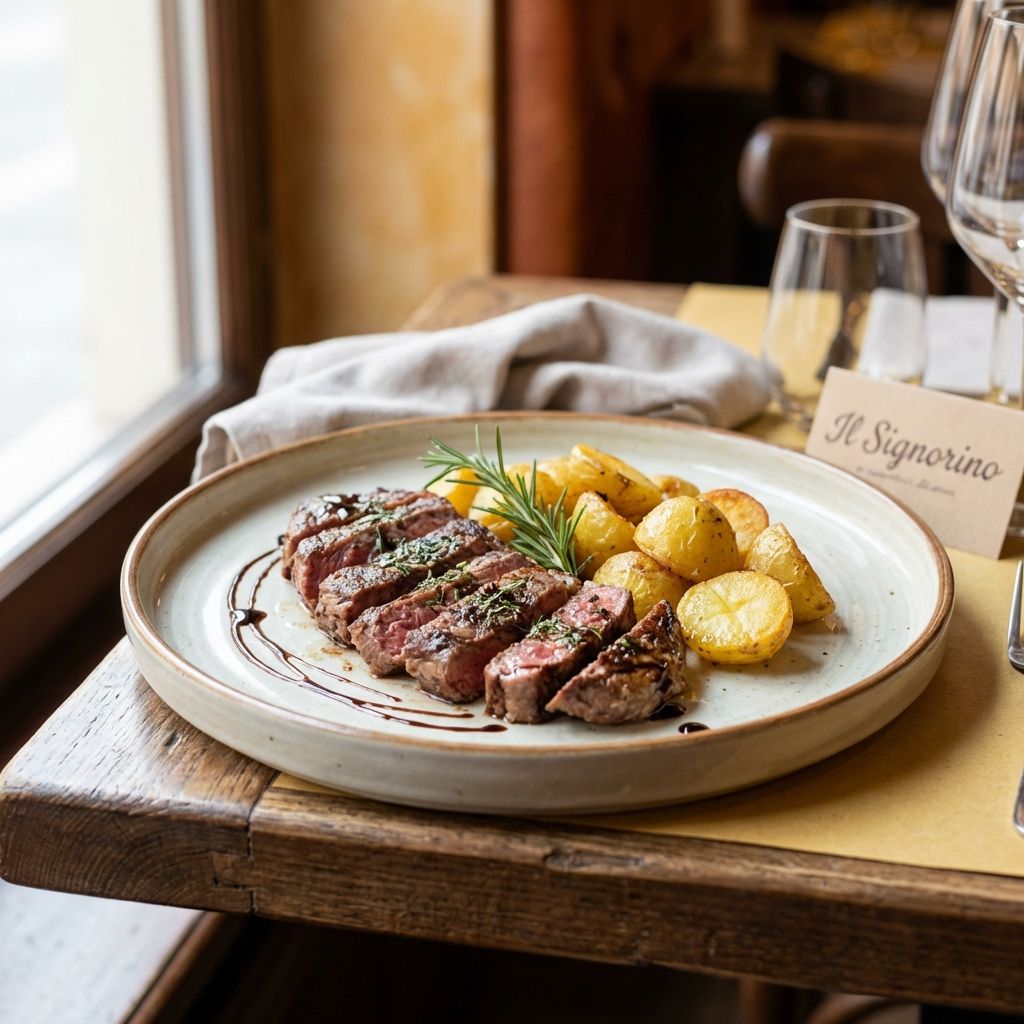 Tagliata Alla Robespierre Con Patate Al Forno