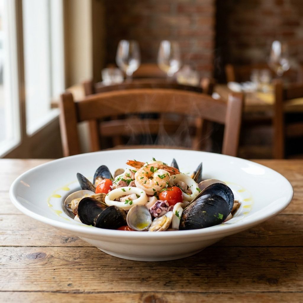 Insalata di Mare con fiore di senape e citronette