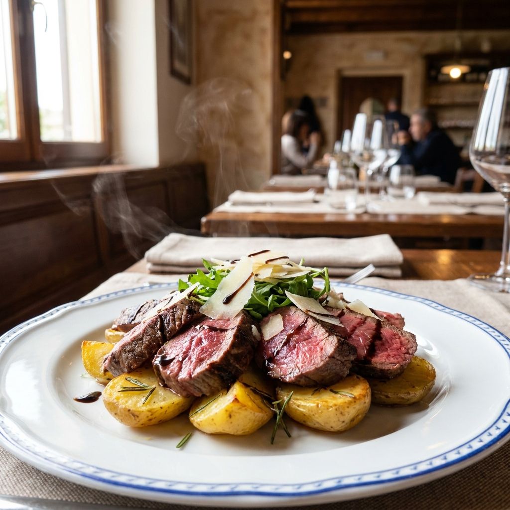 Tagliata Di Manzo Con Patate Al Forno