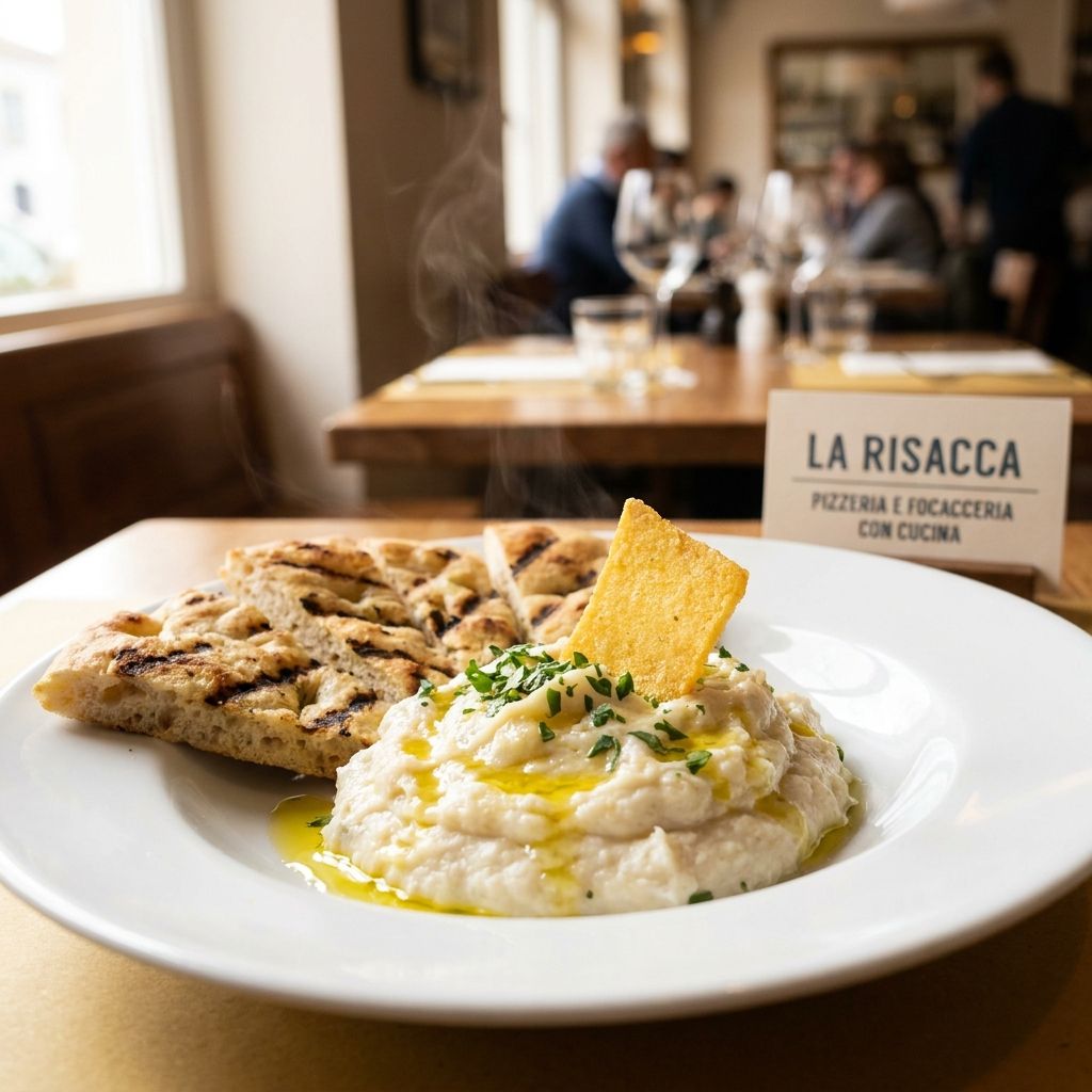 Baccalà Mantecato su crostone di Panissa fritta