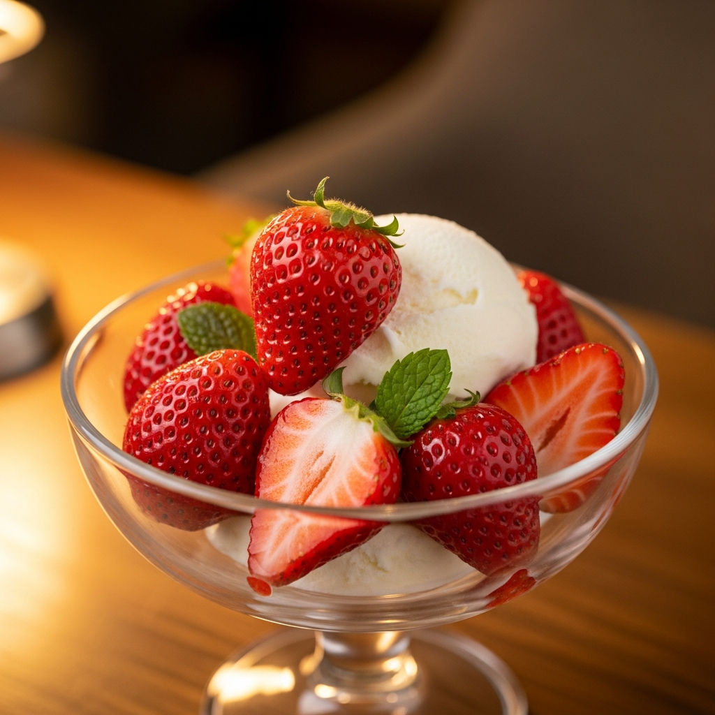 Fragole Con Gelato Alla Panna