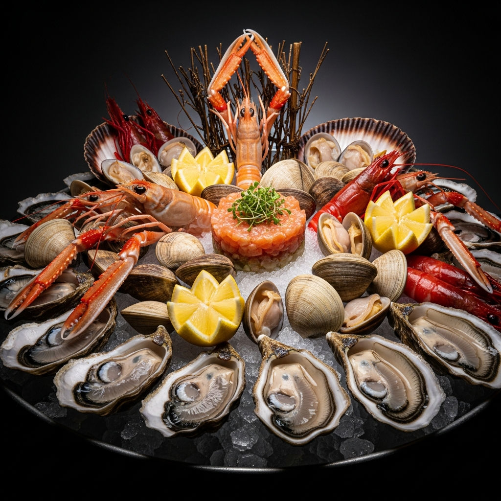 Plateau Di Molluschi, Crostacei E Tartare