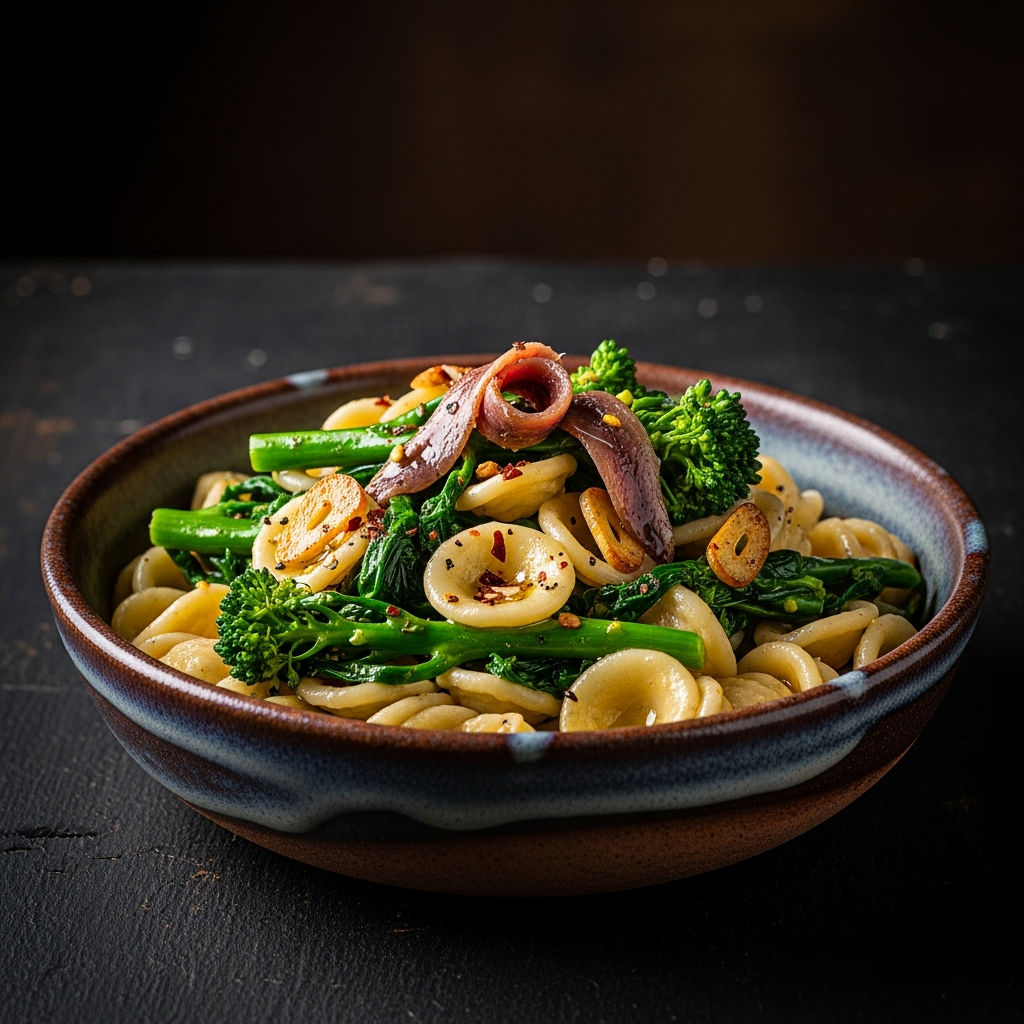 Orecchiette Con Cime Di Rapa, Aglio E Alici