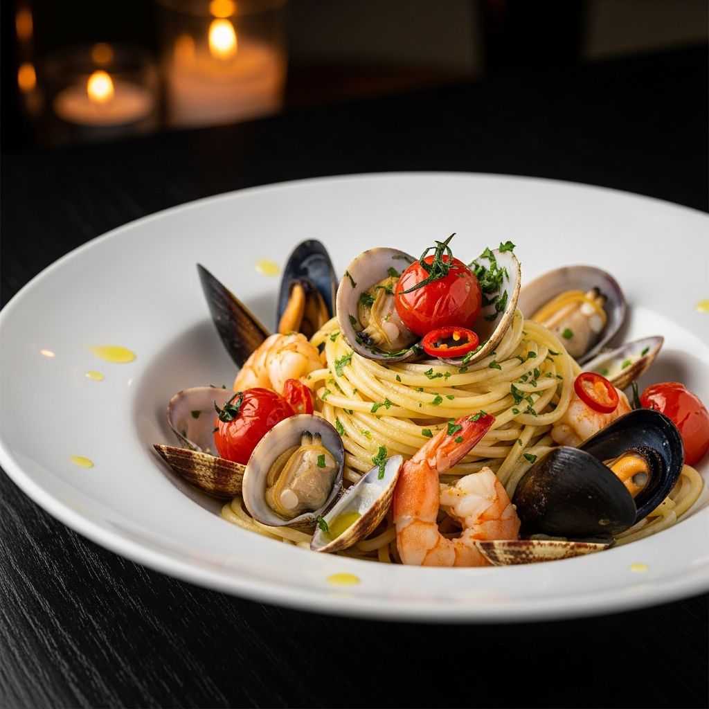 Spaghettini Di Gragnano Ai Frutti Di Mare