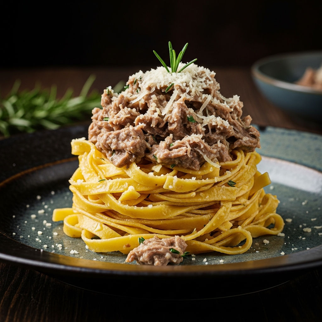 L' Tajatell Aquilan' Aje Ragù Bianc' D'agnèjie
