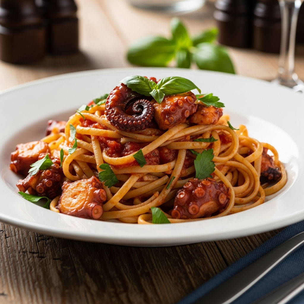 Linguine Con Polipo Alla Rossana
